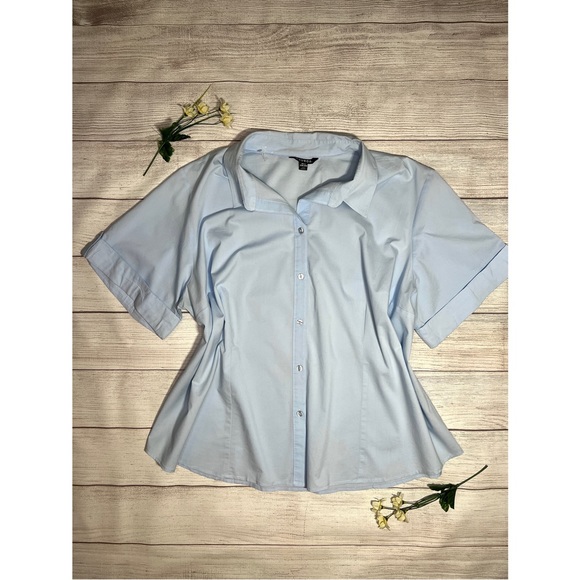 George Button Front Collared Short Sleeve Top - Picture 6 of 14